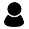 Icône noire stylisée représentant un profil utilisateur générique ou avatar, composé d'un cercle pour la tête et d'une forme arrondie pour le buste, souvent utilisée pour identifier un compte ou un contact.